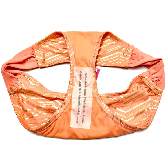NWT- TARGET - XHILARATION Orange & Gold Strapless Two-Piece Bikini - SIZE: Small - Picture 7 of 8